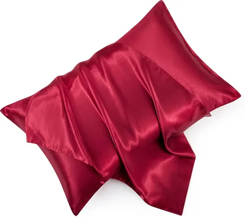 Miniatura 11 de Juego de 2 fundas de almohada de satén negro estándar con cierre de sobre, funda de almohada de seda negra para cabello y piel (20 x 26 pulgadas)