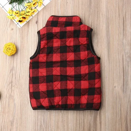 Miniatura 7 de Ayalinggo Toddler Baby Girls Boys Winter Warm Vest Clothes Buffalo Plaid Christmas Jacket Kids Puffer Quilted Gilet Coat