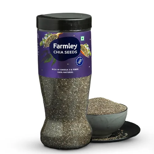Farmley Semillas de chía | 2.20 libras, 35.26 onzas | Semillas de chía crudas de primera calidad, superalimento negro crudo entero natural, proteína