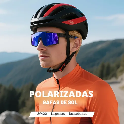 Miniatura 2 de Gafas de sol deportivas polarizadas para hombre, ciclismo, conducción, pesca, protección UV, ligeras, marco grande, gafas de bicicleta de montaña