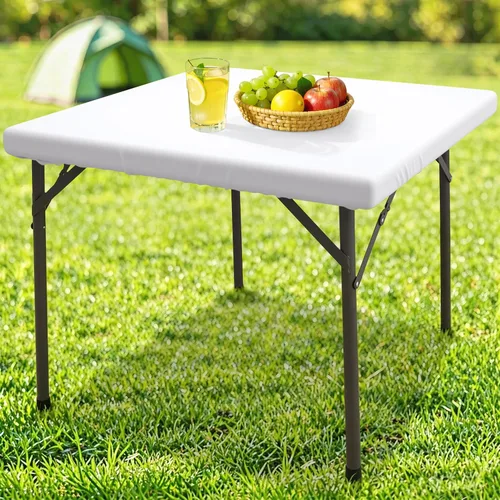 Miniatura 31 de homing Mantel cuadrado ajustable de poliéster impermeable, protector de mesa lavable para picnic, campamento, al aire libre (negro, 34 x 34 pulgadas)