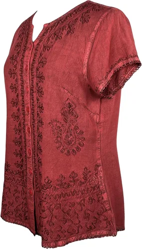 Miniatura 2 de Agan Traders Blusa medieval bohemia bordada para mujer