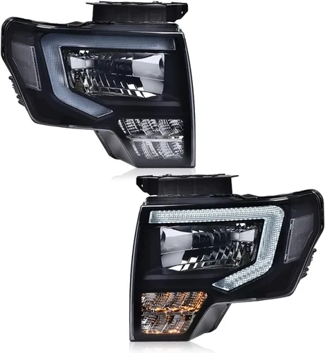 Miniatura 14 de PIT66 Conjunto de faros delanteros LED compatible con Ford F150 2009 2010 2011 2012 2013 2014, lente transparente para conductor y pasajero, carcasa