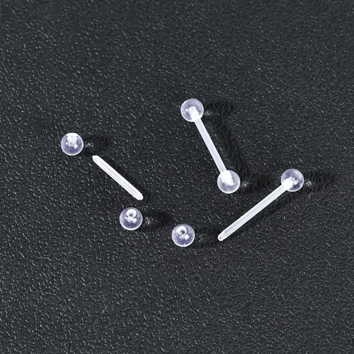 Miniatura 4 de Piercing para lengua de acrílico flexible de 0.49 oz, transparente, para el trabajo, embarazo, resonancia magnética, cirugía y más, 0.47 a 1.49