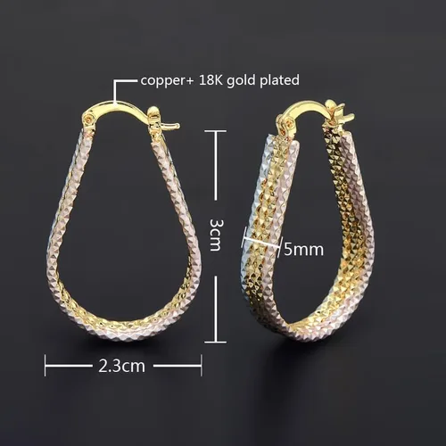 Miniatura 3 de Aretes de aro de oro de moda para mujer, aretes de aro hipoalergénicos, aretes de oro de moda para mujer, aretes de aro de oro perfectos, idea