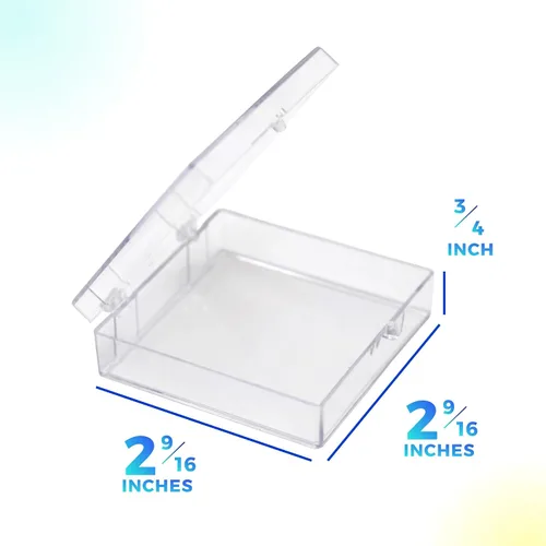 Miniatura 6 de Clear Hinged Caja de plástico 2 9/16" L x 2 9/16" W x 3/4" H – 20 piezas por pack