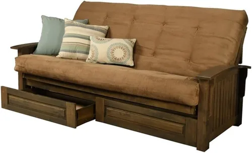 Miniatura 14 de Kodiak Furniture Washington - Marco de futón tamaño Queen con cajones de almacenamiento, marco de futón de madera con colchón incluido en color azul