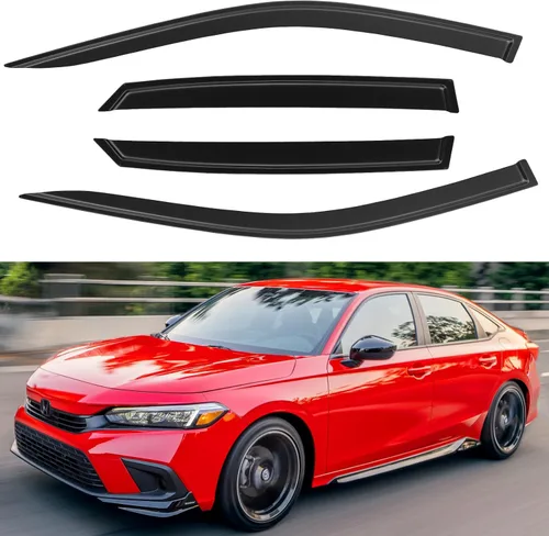 YQAUTEC Viseras de Ventana Protectores de Lluvia para Honda Civic 2022 2023 2024 2025 2026, Deflectores de Viento de Ventilación de Ventana Fuera