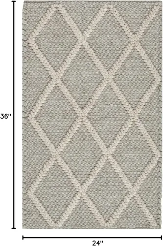 Miniatura 2 de SAFAVIEH Colección Natura - Alfombra decorativa de 2 x 3 pies, gris, hecha a mano de lana y viscosa, ideal para áreas de alto tráfico en entrada