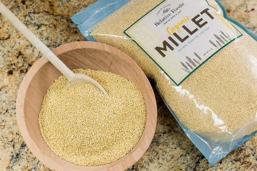 Miniatura 5 de Semilla de Mijo Descascarillada Orgánica Entera – Semilla de Mijo Orgánica de Grano Entero de 5 libras – Grano Sin Gluten para Gachas, Ensaladas