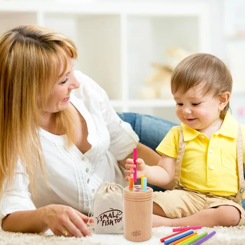 Miniatura 7 de Juguetes Montessori para niños de 1 a 3 años: Juguetes de aprendizaje de madera para clasificar colores para niños pequeños de 1, 2 y 3 años