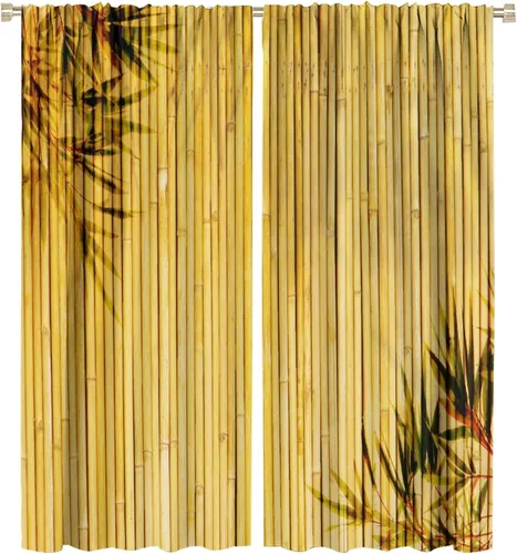 Miniatura 36 de Cortinas de bambú 3D impresas para exteriores, cortinas de bambú natural japonés zen, sala de estar, cocina, bolsillo para barra, cortinas