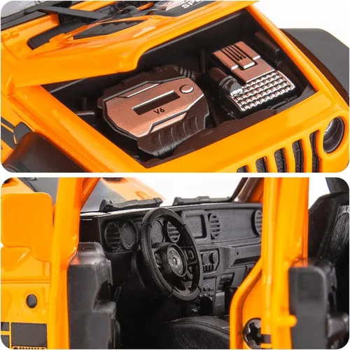 Miniatura 4 de WAKAKAC Compatible para 1/32 Wrangler Coche de Juguete de Aleación Fundido a Presión con tracción hacia atrás Modelo de Coche Coleccionable con Luz