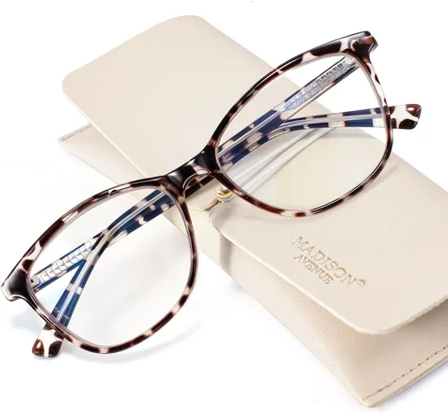Madison Avenue TR90 Blue Light Blocking Glasses for Women, Anti Eyestrain Glare Classic TV Phone Computer Gaming Eyeglasses