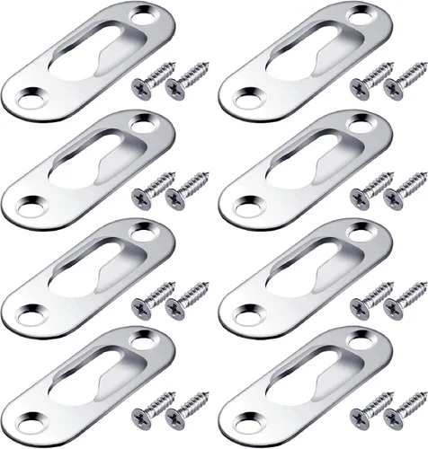 Miniatura 8 de Hotop 40 piezas de percha para cuadro con un solo ojo de cerradura con 80 piezas de tornillos, sujetadores de metal con agujero de cerradura