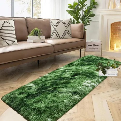 Miniatura 61 de DweIke Alfombras Shag Esponjosas Azules para Dormitorio Sala de Estar, 5x8 Grande Suave Felpa Tie-Dye Azul Cielo para Niñas y Niños, Alfombra Azul
