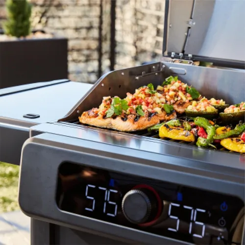 Miniatura 5 de Current® Model G - Parrilla eléctrica inteligente para exteriores con rango de 200-700 °F para asar, precisión digital, zonas de calor