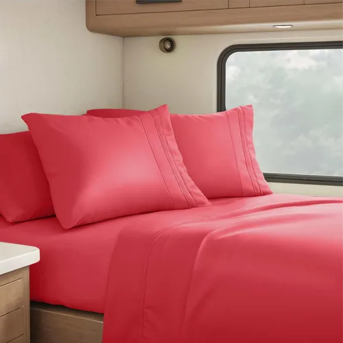 Miniatura 103 de Clara Clark - Juego de sábanas King con Flex Top, 6 piezas - Sábanas de lujo para cama King con cabeza dividida, juego de cama súper suave, King