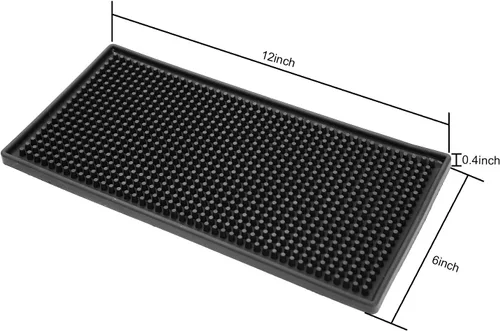 Miniatura 2 de KINJOEK Tapete de barra de 6 x 12 pulgadas, tapete de goma antideslizante para secado de derrames, para encimera, cóctel, barman café, bebidas