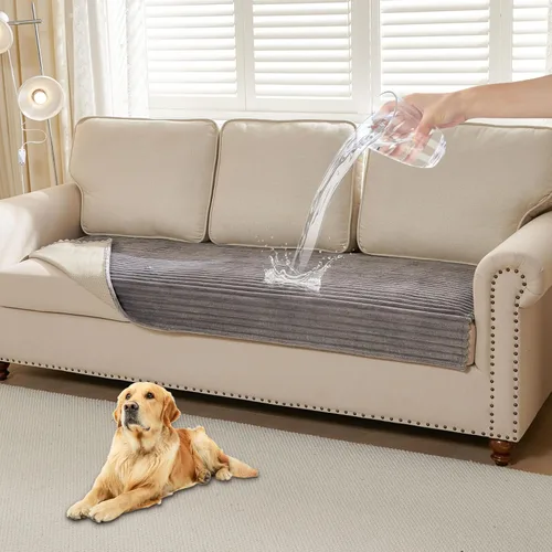 Miniatura 17 de HAOMAIJIA Funda de sofá impermeable lavable para perros, funda mullida para sofá de mascotas, funda gruesa y suave antideslizante para sofá de 3