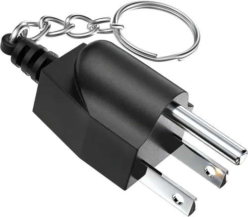 Enchufe de conexión a tierra para generador con llavero – Adaptador portátil de unión a tierra neutra (NEMA 5-15P a 5-15R/TT-30R) para generadores