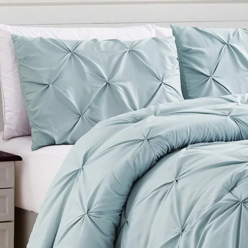 Miniatura 3 de WPM WORLD PRODUCTS MART JN1 - Juego de edredón de microfibra de 2 piezas, tamaño individual, plisado, ropa de cama alternativa, para todas las Azul