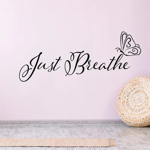 Calcomanía de vinilo para pared, palabras de mariposa, cita inspiradora, sala de yoga, estudio, decoración zen, mural (4478ig) (XL, 30 x 70 pulgadas)
