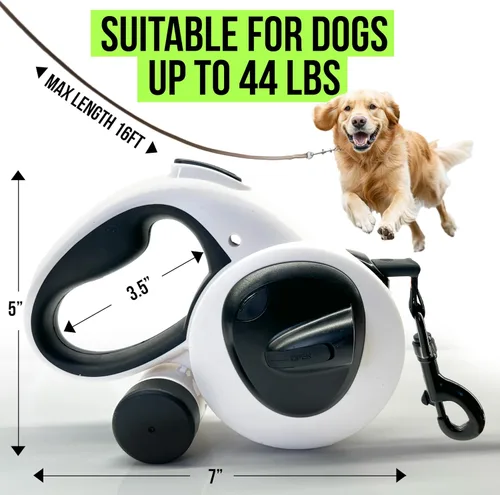 Miniatura 3 de AVANTO - Correa retráctil para perro con linterna, correa de seguridad nocturna LED resistente de 16 pies para perros de hasta 110 libras - 360° sin