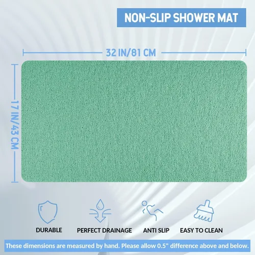 Miniatura 35 de Hargiis - Tapete antideslizante de secado rápido para tina y ducha, tapete exfoliante para pies, para baño, cocina u hotel, beige, 24 x 16 pulgadas