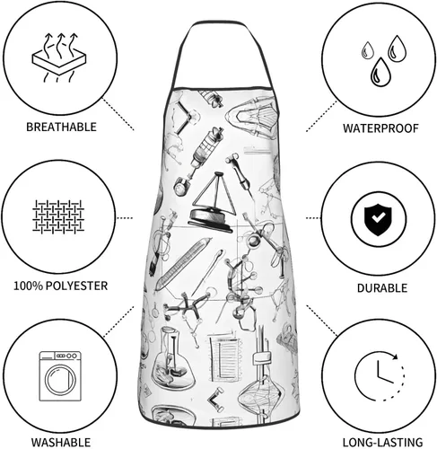 Miniatura 8 de Chemistry Print Apron,Printed Apron, Chef Pron,Home Cooking Apron