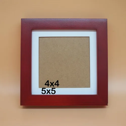 Miniatura 14 de Elegante portarretratos de madera maciza negra de 4 x 4 pulgadas, con paspartú de 3 x 3 pulgadas para fotos de 4 x 4, madera ecológica de alta
