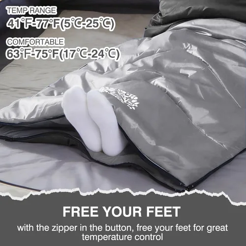 Miniatura 5 de Sleeping Bags for Adults & Kids for Camping Hiking Trips Warm Cool Weather, Lightweight and Waterproof with Compression Bag, 3-4 Season Indoors