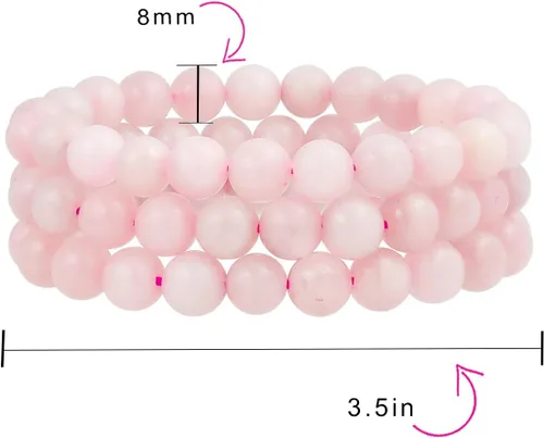 Miniatura 53 de Bling Jewelry Juego de 3 pulseras elásticas unisex apilables con cuentas redondas de 0.315 pulgadas para mujeres, adolescentes y hombres, multihebra