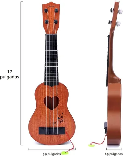Miniatura 5 de YEZI Juguetes para Niños, Ukelele Clásico de Guitarra, Instrumento Musical, Marrón