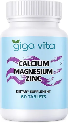 Suplemento de calcio y magnesio y zinc - Apoyo óseo e inmunológico - 400 mg de calcio, 100 mg de magnesio, 15 mg de zinc - 100 tabletas