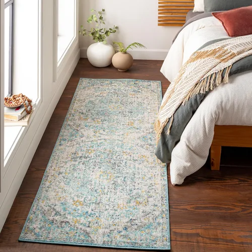 Miniatura 58 de Artistic Weavers Romaine - Alfombra vintage con medallón, 2 pies x 3 pies, celeste Azul cielo