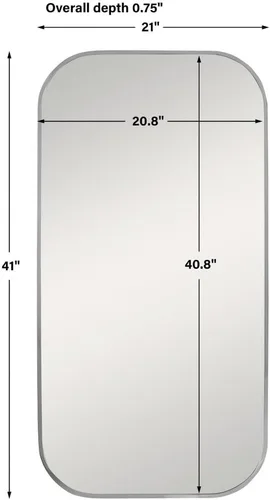 Miniatura 5 de Uttermost TAFT Espejo de pared rectangular de latón antiguo chapado de 21 x 41 pulgadas