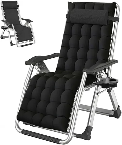 Miniatura 8 de LILYPELLE Silla de Gravedad Cero, Sillón Reclinable Premium para Césped Plegable Portátil Chaise Lounge con Cojín Desmontable, Reposacabezas