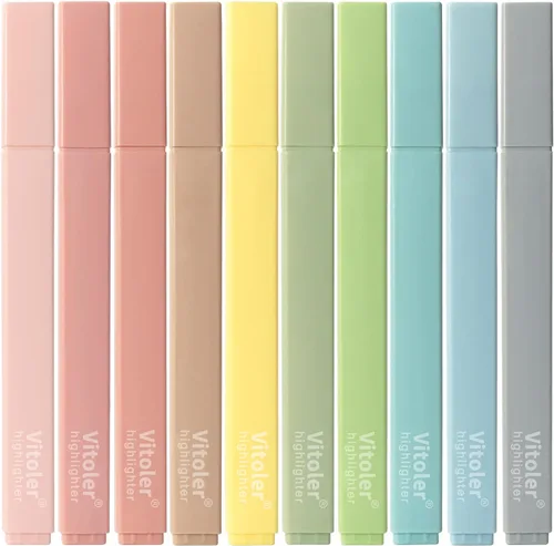 Piochoo Resaltadores de Colores Surtidos, 10 Piezas de Marcadores Bíblicos y Bolígrafos sin Sangrar, Colores Surtidos, Juego de Pastel, Marcadores