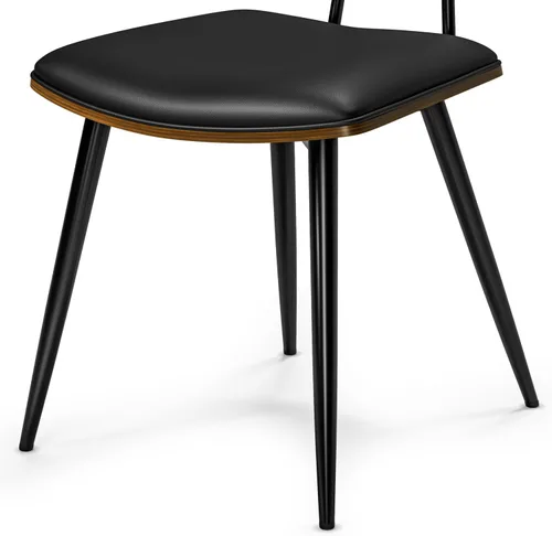 Miniatura 9 de SIMPLIHOME Mavis - Juego de 2 sillas de comedor con marco de hierro moderno de mediados de siglo y sillas de cocina de piel sintética vegana en Negro