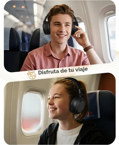 Miniatura 6 de Acer OHR205 - Auriculares inalámbricos Bluetooth, 70 horas de reproducción, auriculares plegables sobre la oreja con controladores de 40 mm