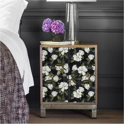 Miniatura 4 de HAOKHOME Papel tapiz floral Gardenia removible de vinilo negro/blanco/verde, autoadhesivo de 17.7 pulgadas x 32.8 pies Negro/Blanco/Verde/Gris