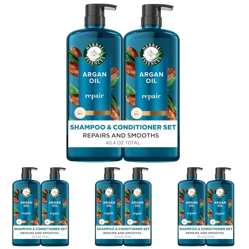 Miniatura 9 de Herbal Essences Juego de champú y acondicionador reparador de aceite de argán, hidrata y suaviza, sin parabenos, seguro para el color, pH