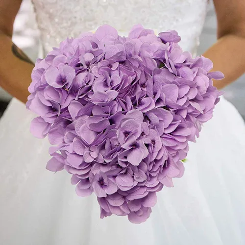 Miniatura 7 de Jim's Cabin Arreglos de hortensias artificiales de seda, 2 ramos con 5 cabezas grandes, ramo de flores falsas para mujeres, dormitorio, boda