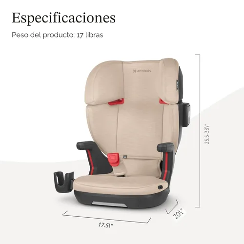 Miniatura 7 de UPPAbaby Alta V2 Asiento elevador de respaldo alto/Siete posiciones, reposacabezas de apoyo activo para niños en crecimiento/guía de cinturón
