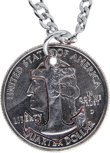 Miniatura 2 de Marycrafts - Collar de ancla con diseño de monedas de mano
