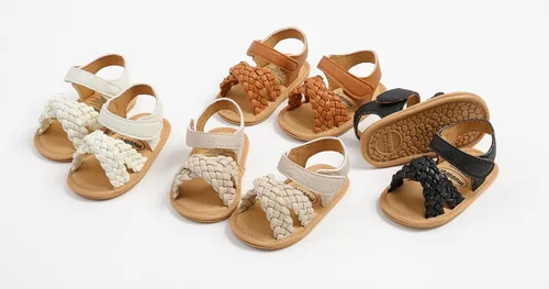 Miniatura 2 de SOFMUO Sandalias brillantes con lazo para bebés, niñas y niños, suela de goma antideslizante y suave de primera calidad, zapatos de verano