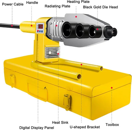 Miniatura 7 de Soldador de fusión,Máquina de fusión en caliente digital con ajuste de temperatura,Máquina de soldadura de tubos de 8.4-23.7 pulgadas,Máquina