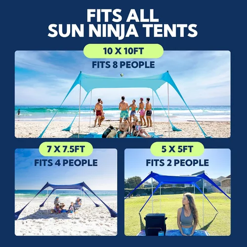 Miniatura 6 de SUN NINJA Postes de repuesto para tienda de playa, 2 postes incluidos