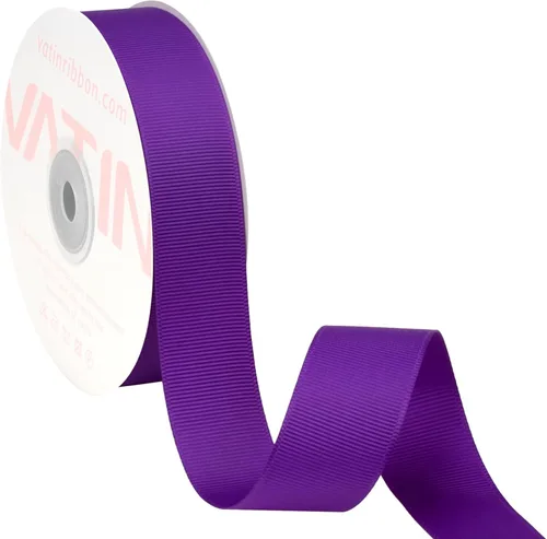 Miniatura 250 de Vatin - Rollo de cinta de grogrén, rollos de 25-50 yardas, perfecto para decoración de bodas, coronas, baby showers, envolturas de paquete de regalo